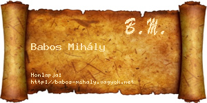 Babos Mihály névjegykártya