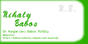 mihaly babos business card