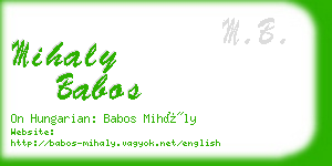 mihaly babos business card